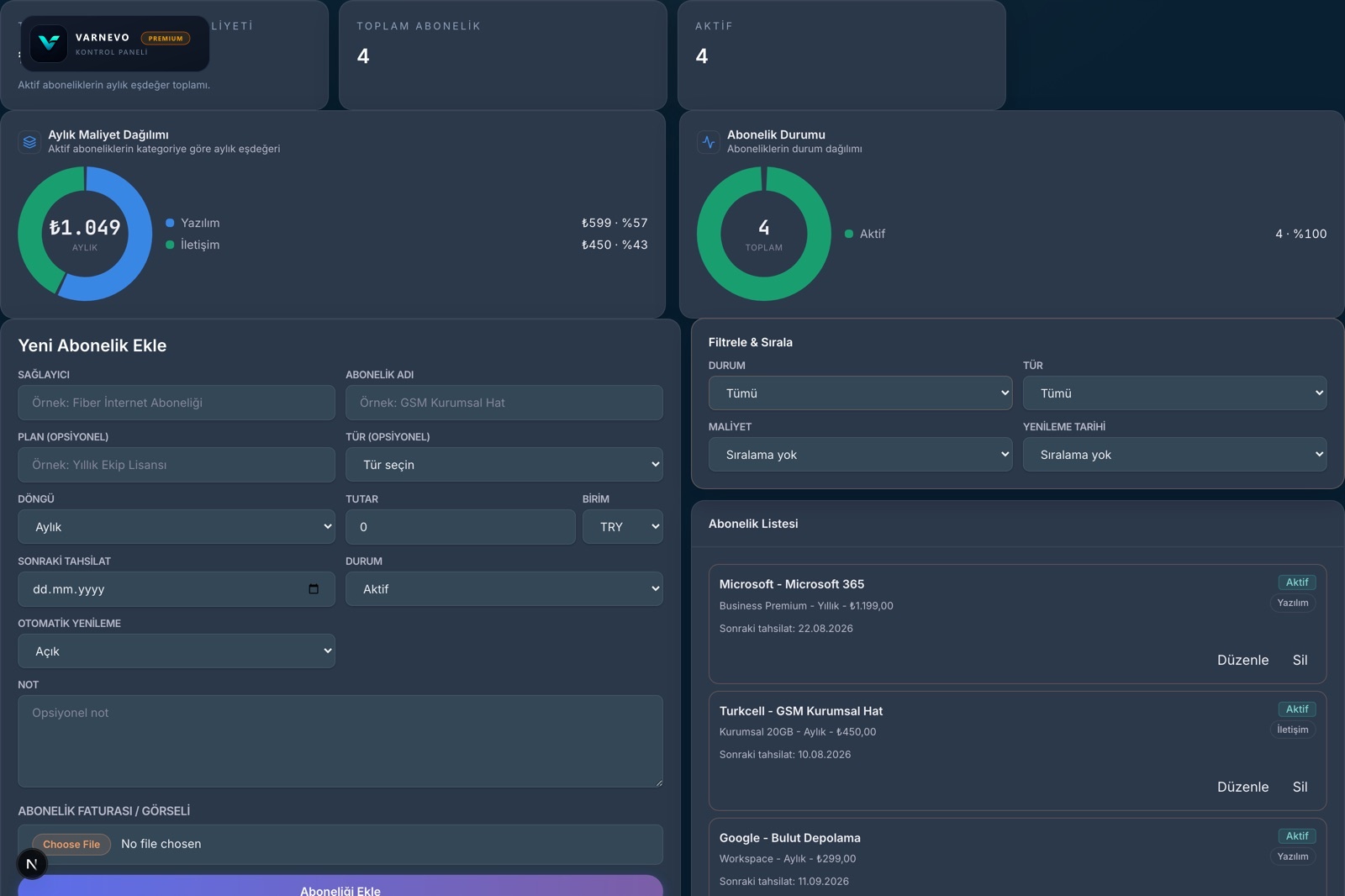 screenshot of VARNEVO ACTIVATE feature