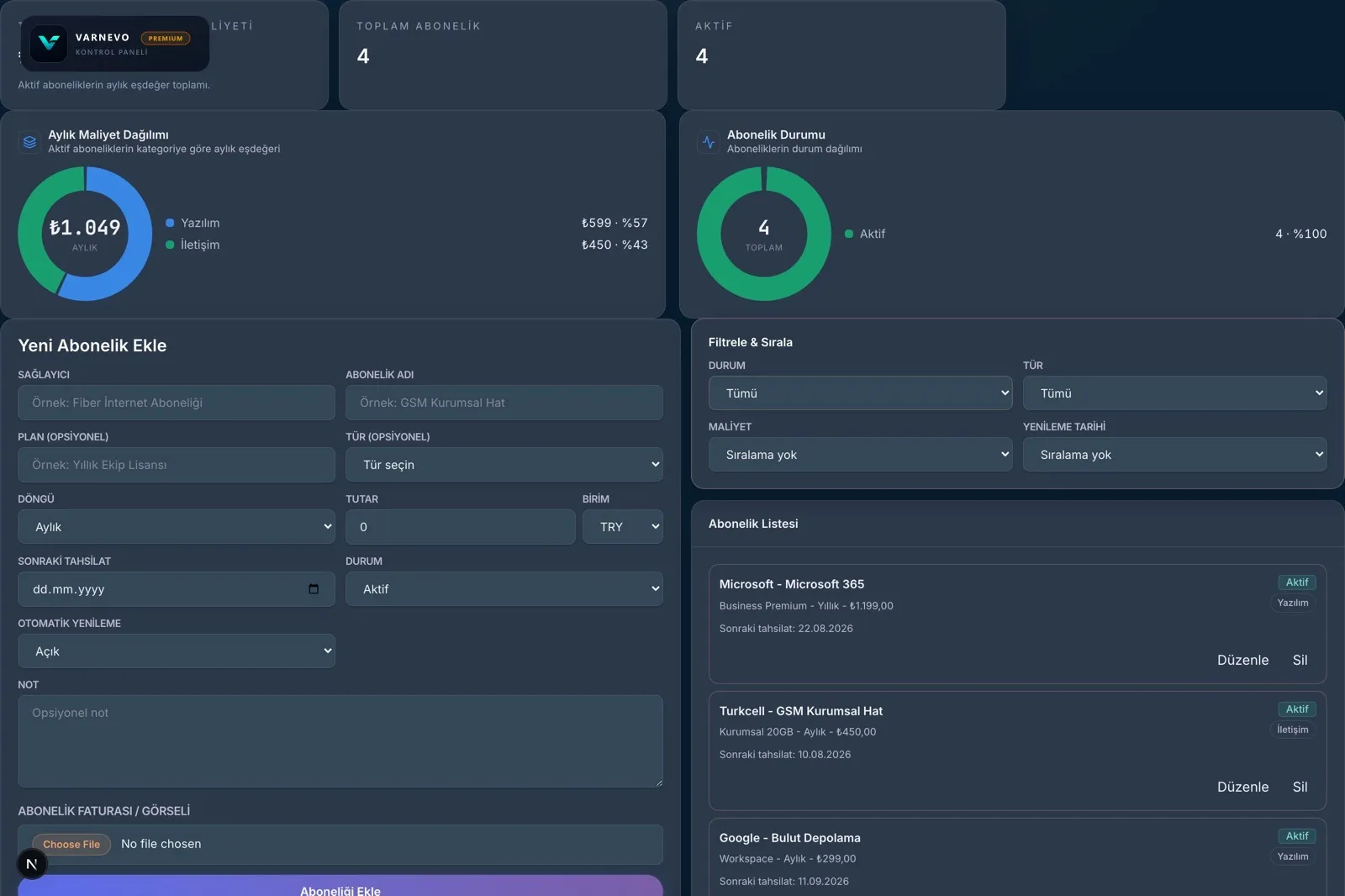 screenshot of VARNEVO ACTIVATE feature